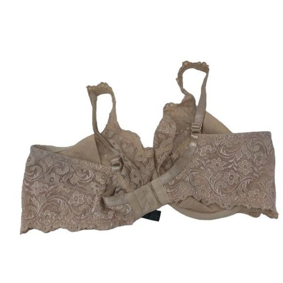 SMART & SEXY Beige Lace Unlined Bra Size 42DD - Picture 9 of 11
